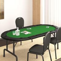 Foldbart pokerbordplade 10 pers. 208x106x3 cm grøn