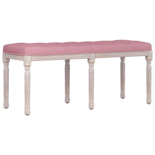 Bænk 110x40x49 cm velour lyserød