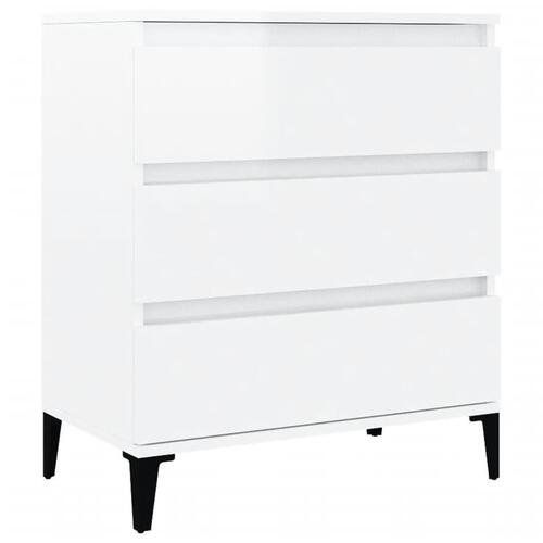 Skænk 60x35x70 cm konstrueret træ hvid højglans