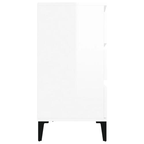 Skænk 60x35x70 cm konstrueret træ hvid højglans