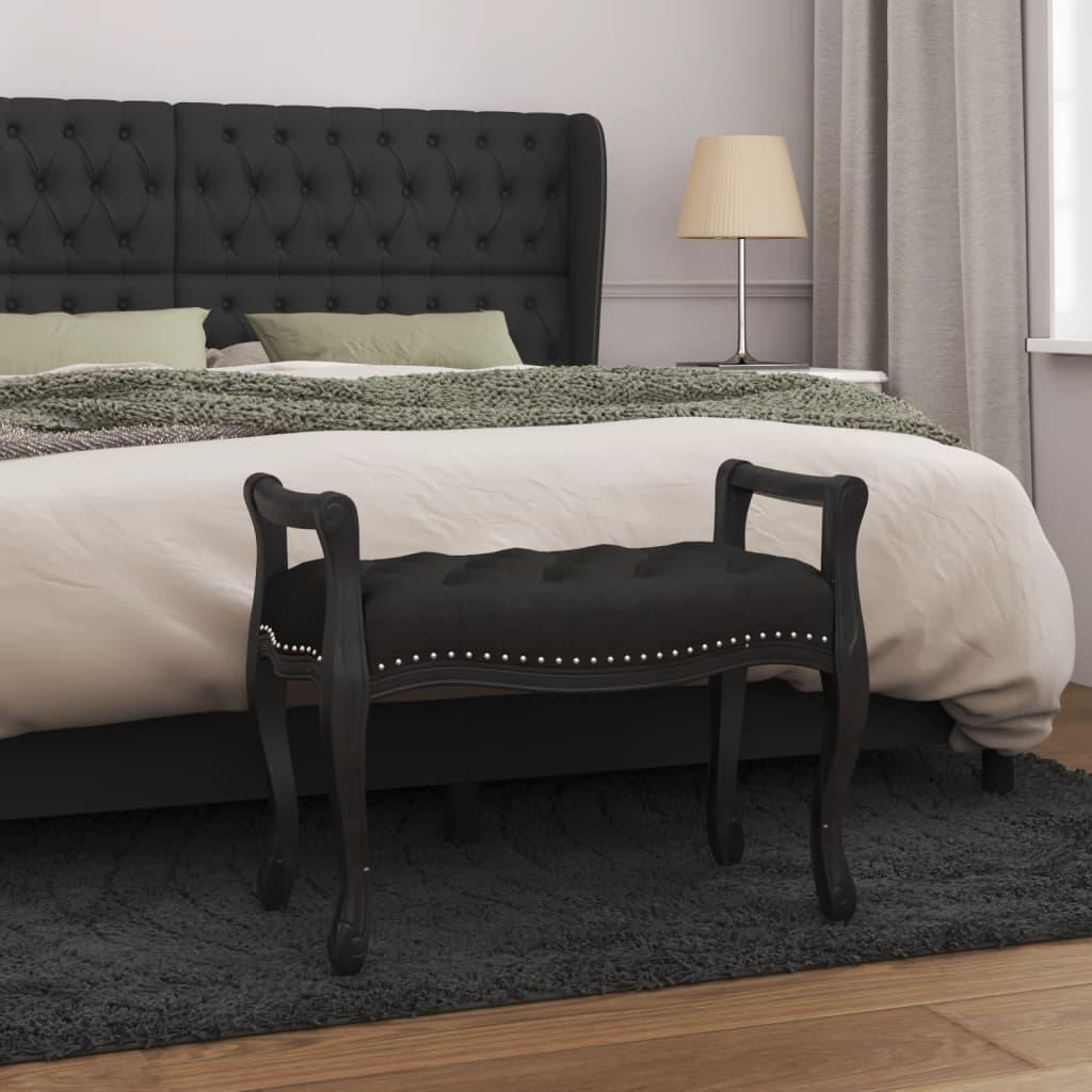 Bænk 80x45x60 cm velour sort