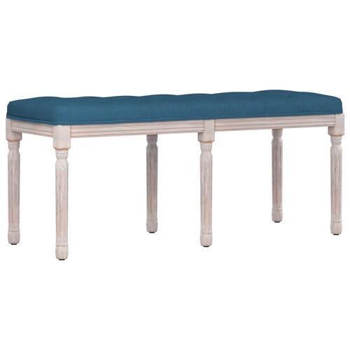 Bænk 110x40x49 cm velour blå