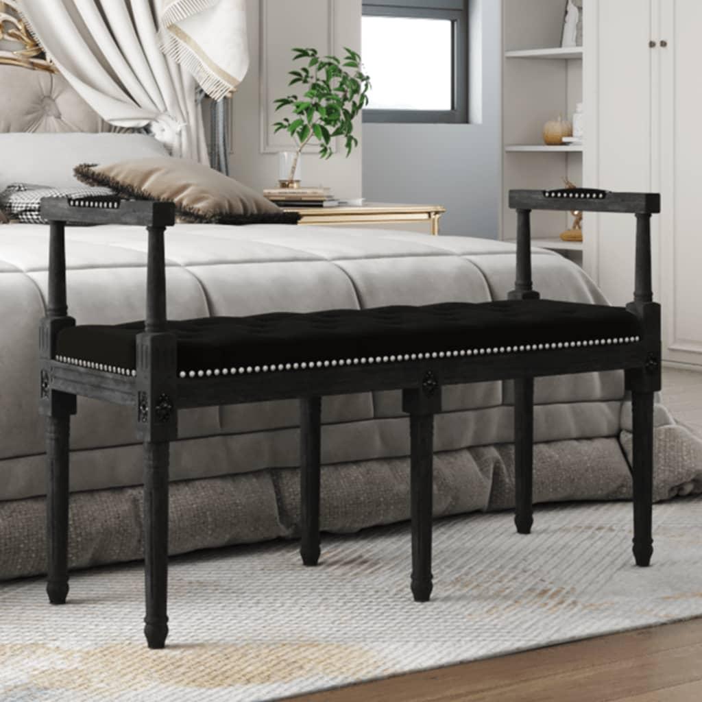 Bænk 110x40x70 cm velour sort