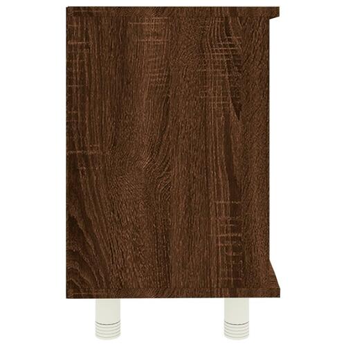 Badeværelsesskab 60x32x53,5 cm konstrueret træ brunt egetræ