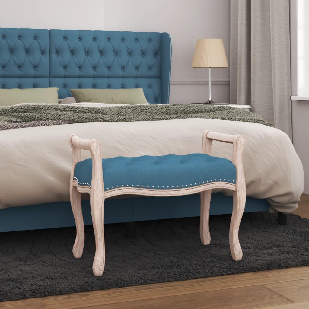 Bænk 80x45x60 cm velour blå