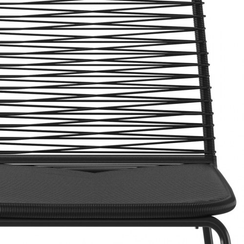 Spisebordssæt til haven 5 dele - sort glasbord og polyrattan stole