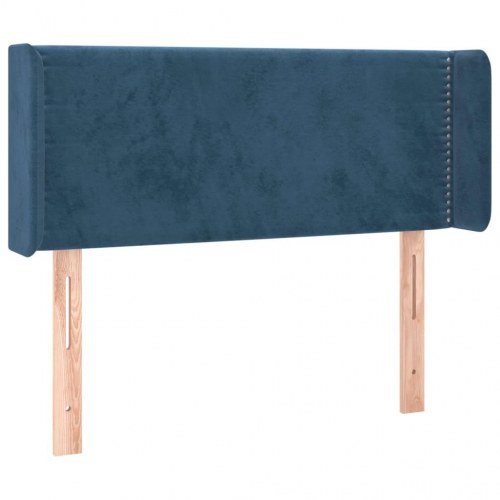 Sengegavl med kanter i fløjl 103 x 16 x 78/88 cm - mørkeblå
