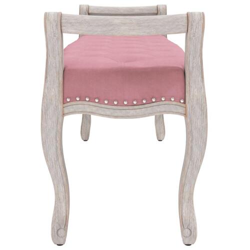 Bænk 110x45x60 cm velour lyserød