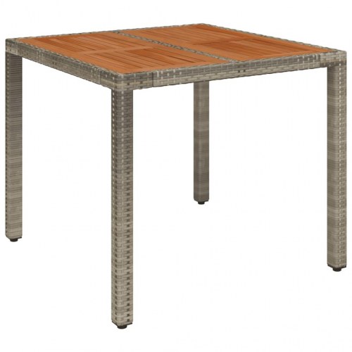 Havebord med træplade 90 x 90 x 75 cm - grå