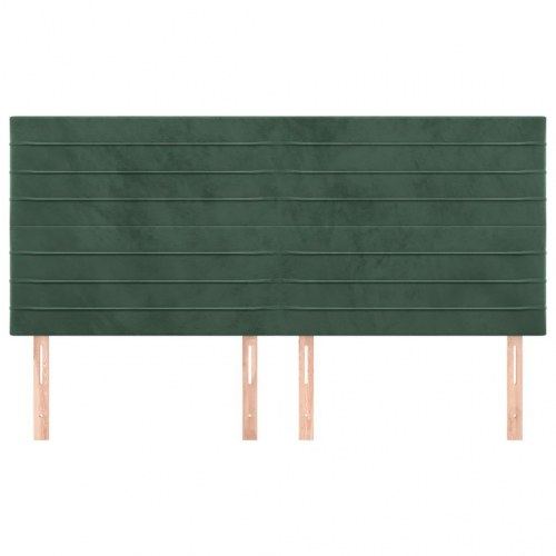 Sengegavl mørkegrøn 180 x 5 x 118/128 cm fløjl