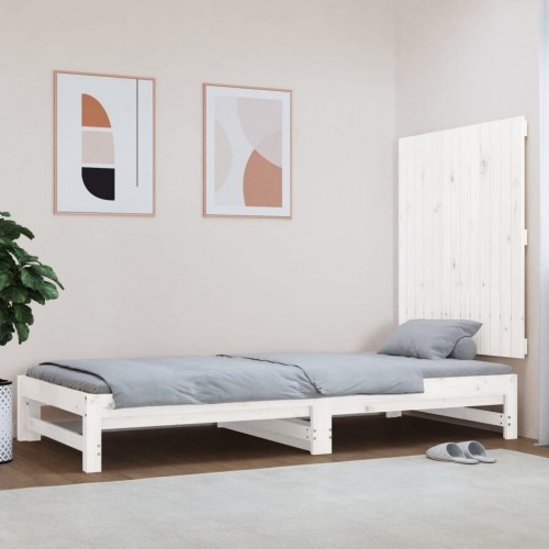 Sengegavl i massivt fyrretræ - hvid, 82,5 x 3 x 90 cm