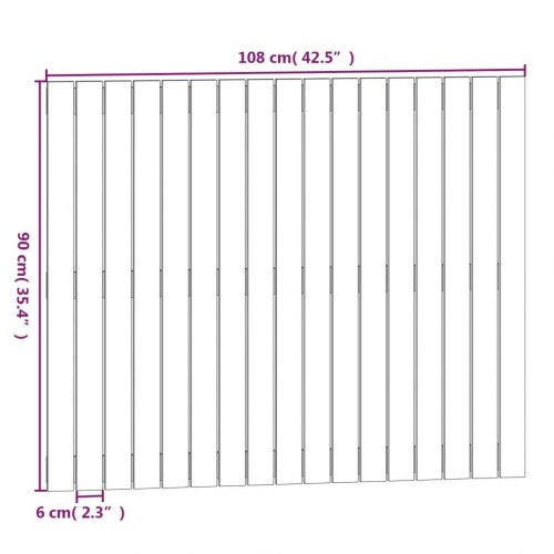 Sengegavl 108x3x90 cm massivt fyrretræ