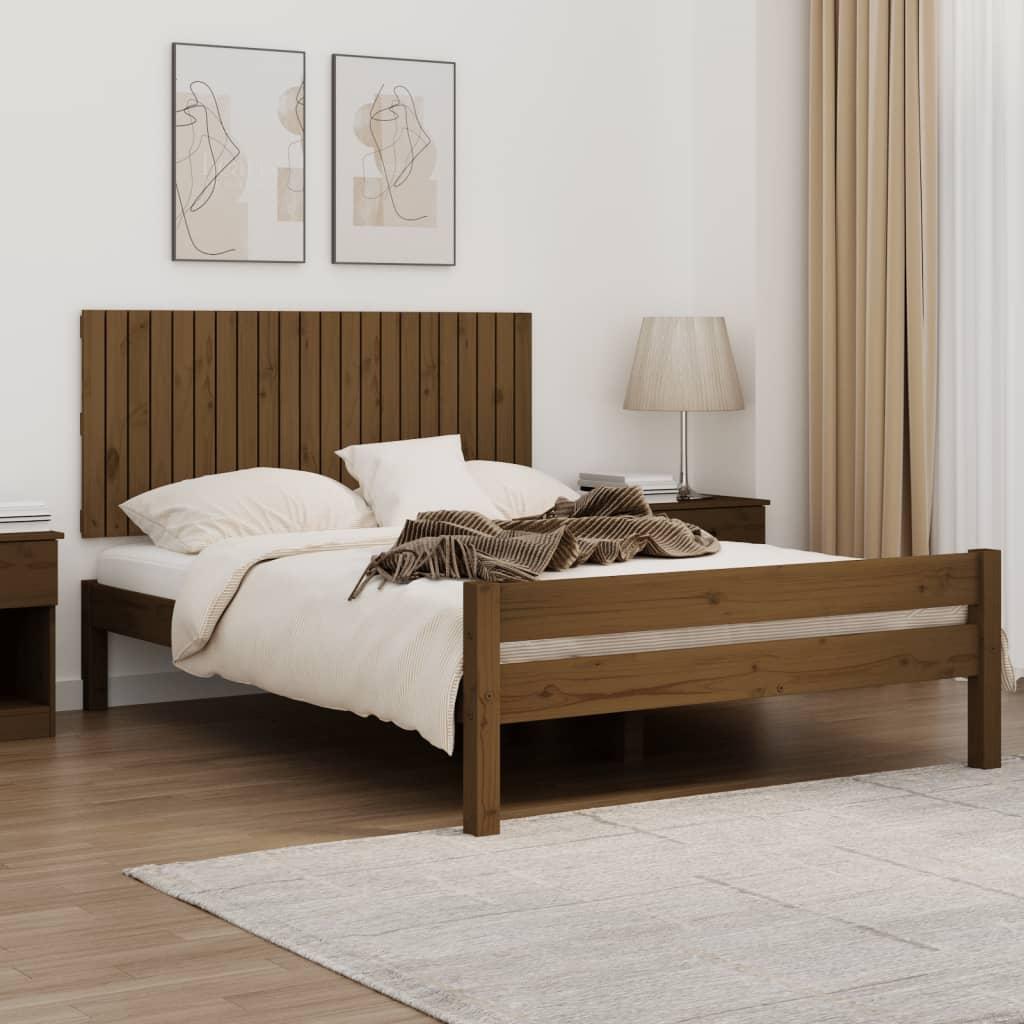 Sengegavl 108X3X60 Cm Massivt Fyrretræ Gyldenbrun Honningfarvet - 140 x 60 cm