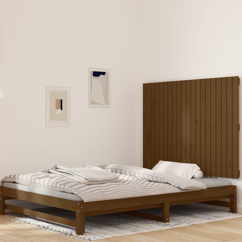 Sengegavl 108X3X60 Cm Massivt Fyrretræ Gyldenbrun Honningfarvet - 127.5 x 90 cm