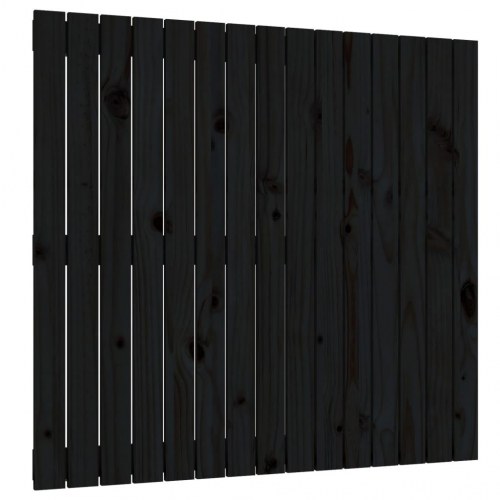 Sengegavl i massivt fyrretræ - sort, 95,5 x 3 x 90 cm