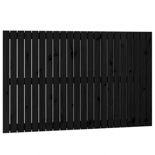 Sengegavl 140 x 3 x 90 cm i massivt fyrretræ - sort