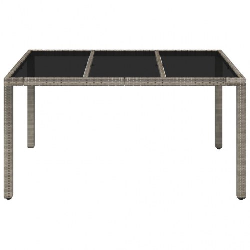 Havebord med glastop 150 x 90 x 75 cm - grå