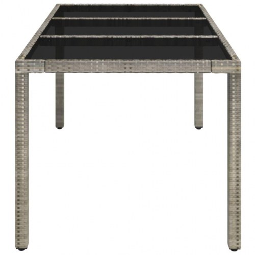 Havebord med glastop 150 x 90 x 75 cm - grå