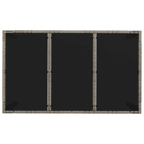 Havebord med glastop 150 x 90 x 75 cm - grå