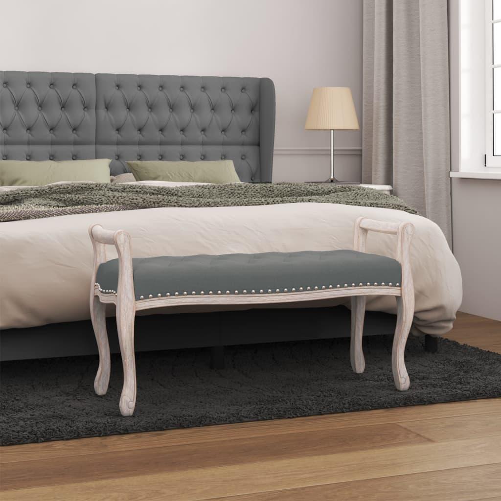 Bænk 110x45x60 cm stof mørkegrå