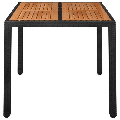 Havebord med træplade 90 x 90 cm - sort