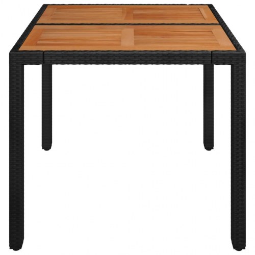 Havebord med træplade 90 x 90 cm - sort
