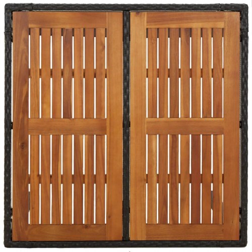 Havebord med træplade 90 x 90 cm - sort