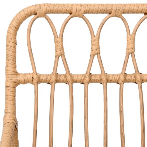 Spisebordssæt til haven 7 dele i polyrattan - sort bord, natur stole
