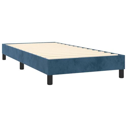 Kontinentalseng med madras 90x190 cm fløjl mørkeblå