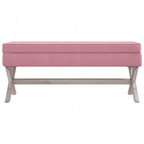 Opbevaringsskammel 110x45x49 cm velour lyserød