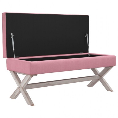 Opbevaringsskammel 110x45x49 cm velour lyserød
