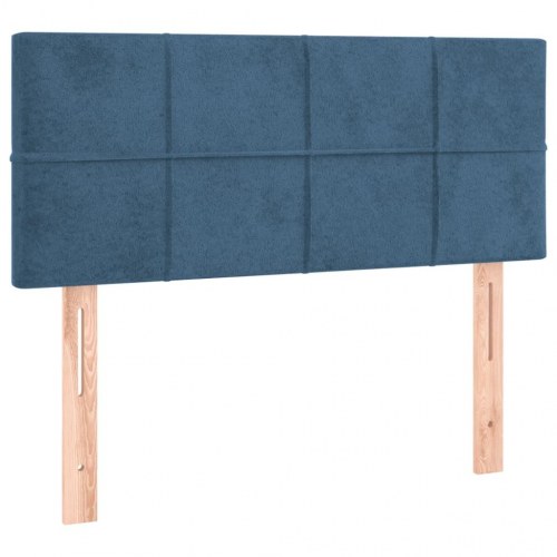Kontinentalseng med madras 90×190 cm - fløjl, mørkeblå