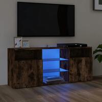 Tv-bord med LED-lys 120x30x50 cm røget egetræsfarve