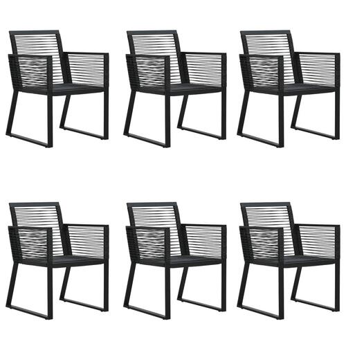 Spisebordssæt til haven 7 dele PVC-rattan sort