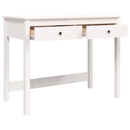 Skrivebord med skuffer 100x50x78 cm massivt fyrretræ hvid