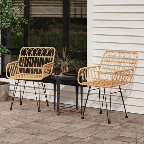 Havestole 2 stk. med armlæn 56x64x80 cm polyrattan