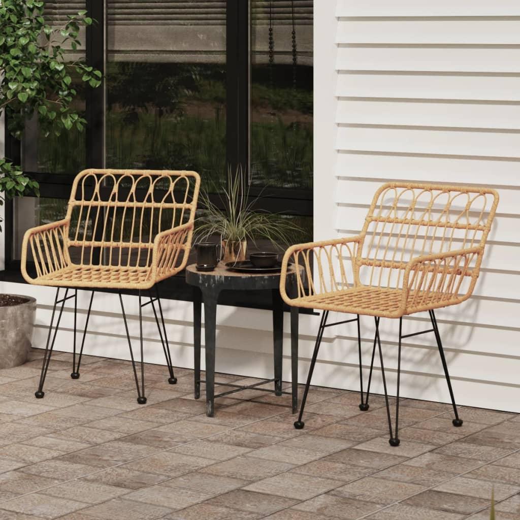 Havestole 2 stk. med armlæn 56x64x80 cm polyrattan