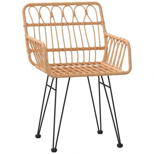 Spisebordssæt til haven i polyrattan - 3 dele, sort bord