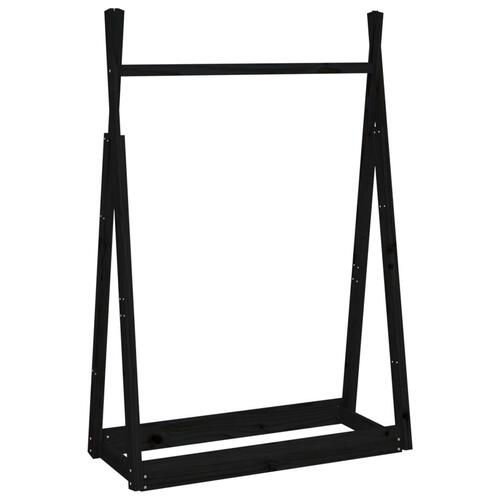 Tøjstativ 100x45x150 cm massivt fyrretræ sort