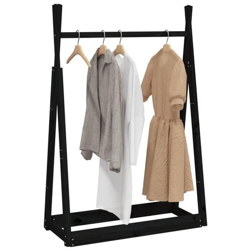 Tøjstativ 100x45x150 cm massivt fyrretræ sort