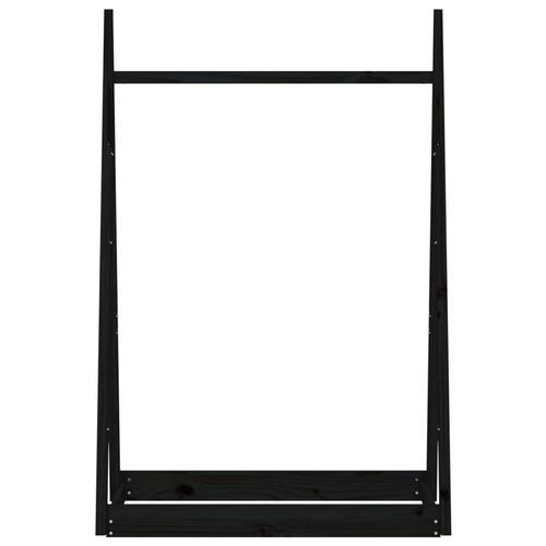 Tøjstativ 100x45x150 cm massivt fyrretræ sort