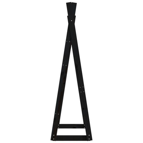 Tøjstativ 100x45x150 cm massivt fyrretræ sort