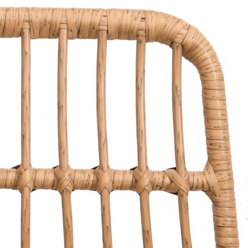 Spisebordssæt til haven i polyrattan - 5 dele, sort bord, natur stole