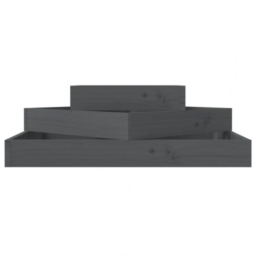 Plantekasse 80x80x27 cm massivt fyrretræ grå