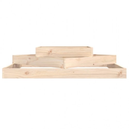 Plantekasse i 3 niveauer 112 x 112 x 27 cm - massivt fyrretræ