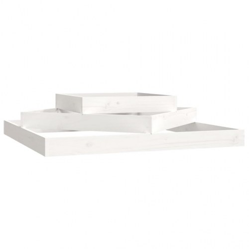 Plantekasse 112 x 112 x 27 cm i massivt fyrretræ - hvid