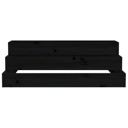 Plantekasse 80x80x27 cm massivt fyrretræ sort