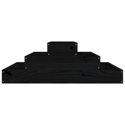 Plantekasse 80x80x27 cm massivt fyrretræ sort