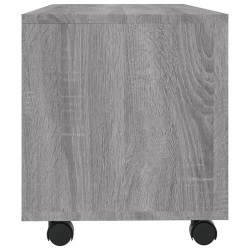 Tv-bord med hjul 90x35x35 cm konstrueret træ grå sonoma-eg