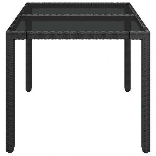 Havebord med glastop 90 x 90 x 75 cm - sort